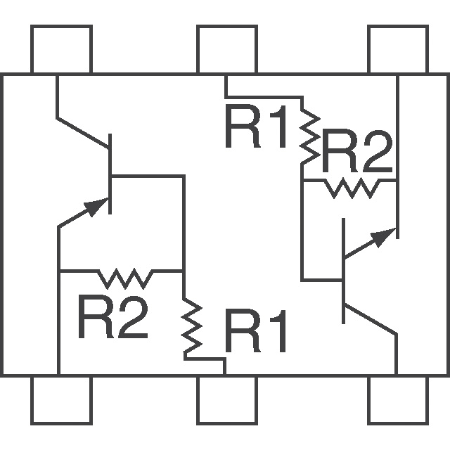 DCX114EU-7-F Diodes Incorporated  Transistors bipolaires (BJT) - Réseaux pré-polarisés
